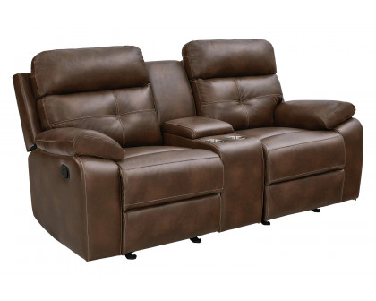 Coaster - Damiano Button Tufted Motion Sofa in Tri-Tone Brown