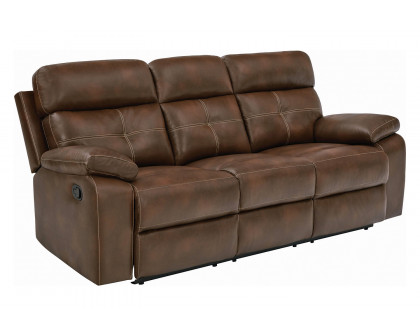 Coaster - Damiano Button Tufted Motion Sofa in Tri-Tone Brown