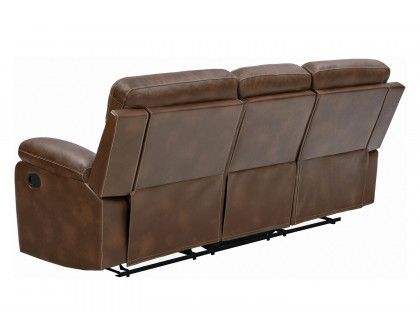 Coaster - Damiano Button Tufted Motion Sofa in Tri-Tone Brown