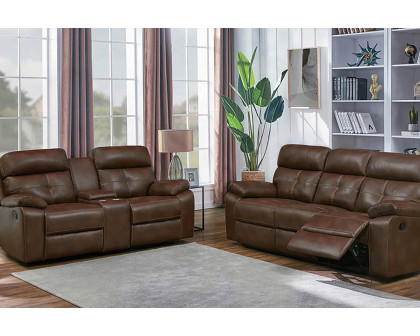 Coaster - Damiano Button Tufted Motion Sofa in Tri-Tone Brown