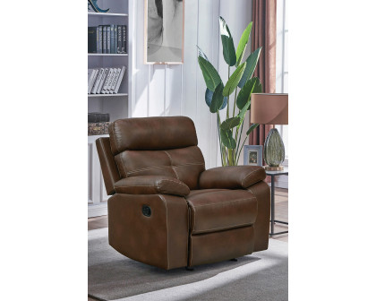 Coaster™ Damiano Upholstered Glider Recliner - Tri-Tone Brown