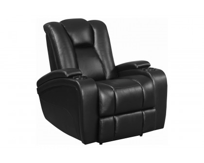 Coaster - Delange Power Sofa With Headrests in Black