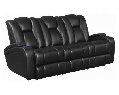 Coaster - Delange Power Sofa With Headrests in Black