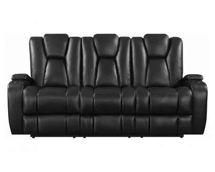 Coaster - Delange Power Sofa With Headrests in Black