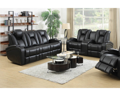 Coaster - Delange Power Sofa With Headrests in Black