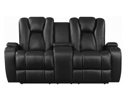 Coaster - Delange Power Loveseat With Headrests in Black