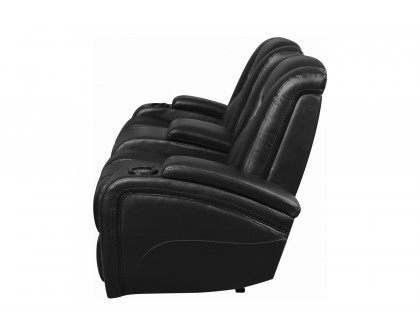 Coaster - Delange Power Loveseat With Headrests in Black