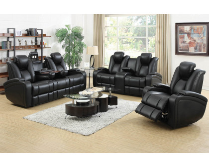 Coaster - Delange Power Loveseat With Headrests in Black