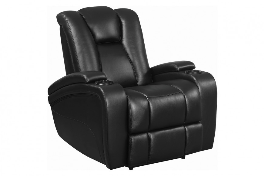 Coaster™ Delange Power Recliner With Headrest - Black