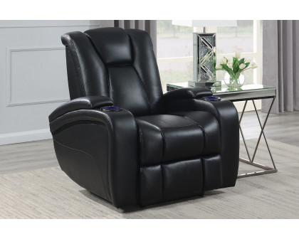 Coaster™ Delange Power Recliner With Headrest - Black