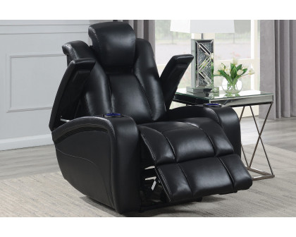 Coaster™ Delange Power Recliner With Headrest - Black