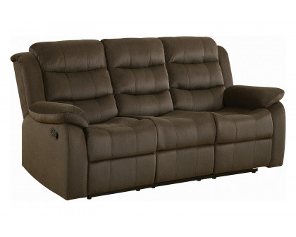 Coaster - Rodman Pillow Top Arm Motion Sofa in Olive Brown