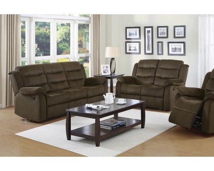 Coaster - Rodman Pillow Top Arm Motion Sofa in Olive Brown