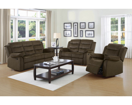 Coaster - Rodman Pillow Top Arm Motion Loveseat in Olive Brown