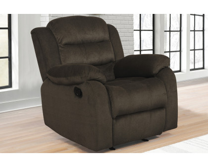 Coaster™ Rodman Upholstered Glider Recliner - Chocolate