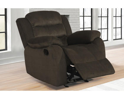 Coaster™ Rodman Upholstered Glider Recliner - Chocolate