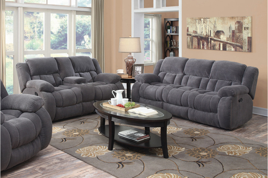 Coaster™ Weissman Upholstered Tufted Living Room Set - Charcoal