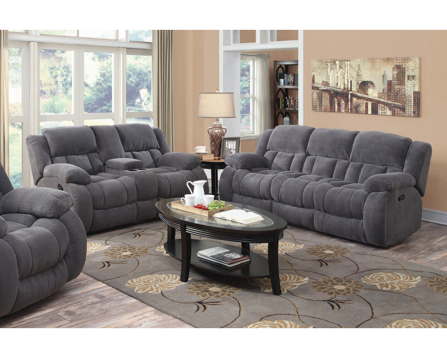 Coaster Weissman Upholstered Tufted Living Room Set - Charcoal