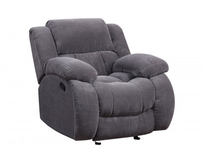 Coaster™ Weissman Upholstered Tufted Living Room Set with Glider Recliner - Charcoal