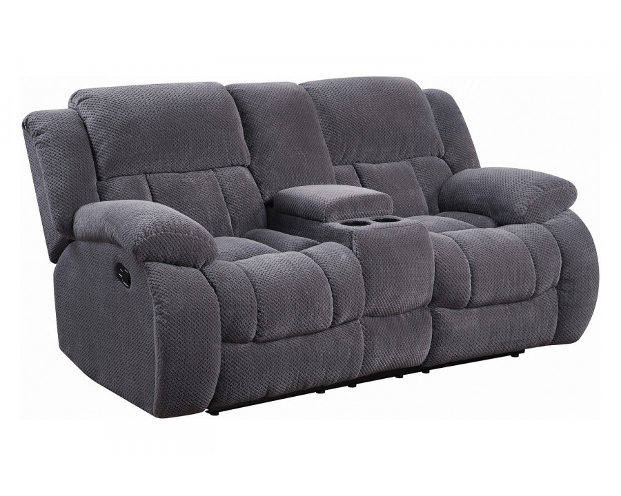 Coaster Weissman Motion Loveseat with Console - Charcoal