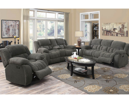 Coaster Weissman Motion Loveseat with Console - Charcoal