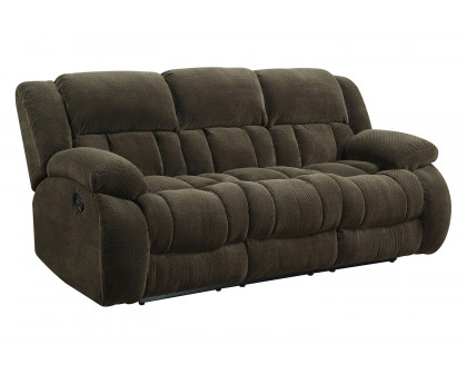 Coaster Weissman Upholstered Tufted Living Room Set with Glider Recliner - Chocolate