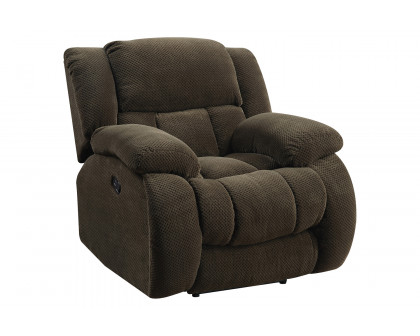 Coaster Weissman Upholstered Tufted Living Room Set with Glider Recliner - Chocolate