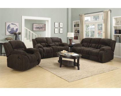 Coaster Weissman Motion Loveseat with Console - Chocolate