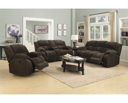 Coaster Weissman Motion Loveseat with Console - Chocolate