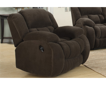 Coaster™ Weissman Upholstered Glider Recliner - Chocolate