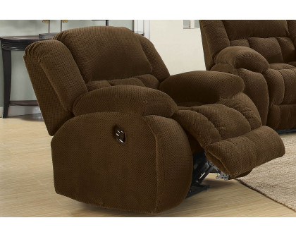 Coaster™ Weissman Upholstered Glider Recliner - Chocolate