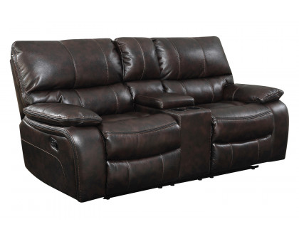 Coaster - Willemse Motion Sofa With Drop-Down Table in Dark Brown