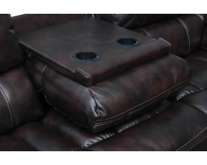 Coaster - Willemse Motion Sofa With Drop-Down Table in Dark Brown