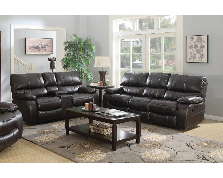 Coaster Willemse Upholstered Pillow Top Arm Living Room Set - Dark Brown