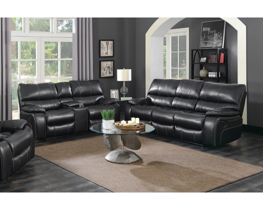 Coaster Willemse Upholstered Pillow Top Arm Living Room Set - Black