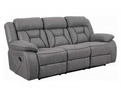 Coaster Higgins Pillow Top Arm Upholstered Motion Sofa - Gray