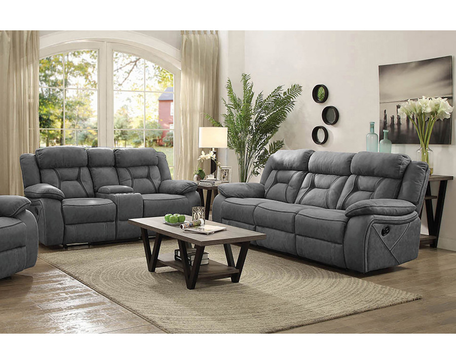 Coaster Higgins Upholstered Tufted Living Room Set - Gray