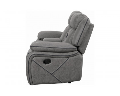 Coaster Higgins Pillow Top Arm Motion Loveseat with Console - Gray