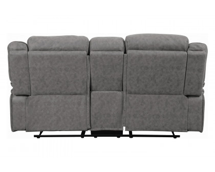 Coaster Higgins Pillow Top Arm Motion Loveseat with Console - Gray