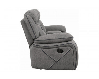 Coaster Higgins Pillow Top Arm Motion Loveseat with Console - Gray