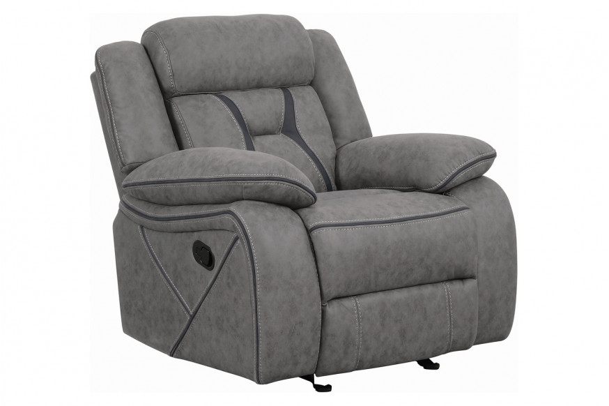 Coaster™ Higgins Overstuffed Upholstered Glider Recliner - Gray