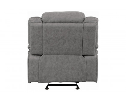 Coaster™ Higgins Overstuffed Upholstered Glider Recliner - Gray