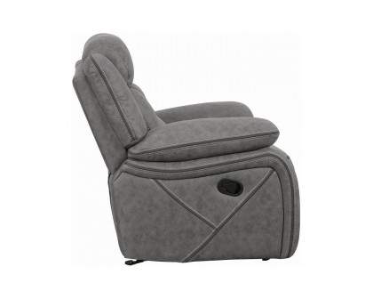 Coaster™ Higgins Overstuffed Upholstered Glider Recliner - Gray