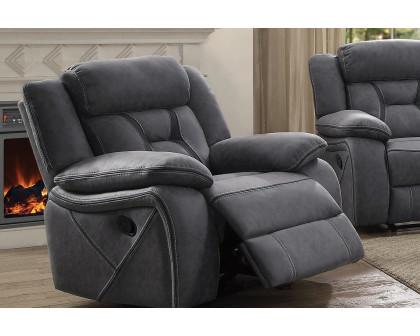 Coaster™ Higgins Overstuffed Upholstered Glider Recliner - Gray