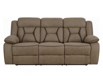 Coaster Higgins Pillow Top Arm Upholstered Motion Sofa - Tan