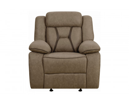 Coaster™ Higgins Overstuffed Upholstered Glider Recliner - Tan