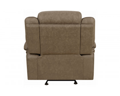 Coaster™ Higgins Overstuffed Upholstered Glider Recliner - Tan