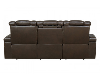 Coaster - Delangelo Power Sofa With Drop-Down Table in Brown