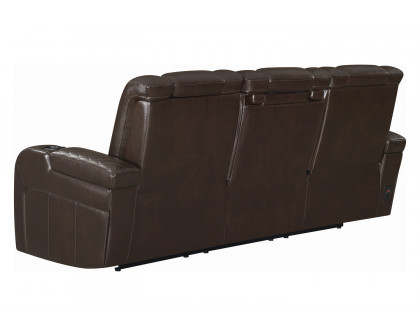 Coaster - Delangelo Power Sofa With Drop-Down Table in Brown