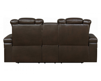 Coaster - Delangelo Power Loveseat With Drop-Down Table in Brown